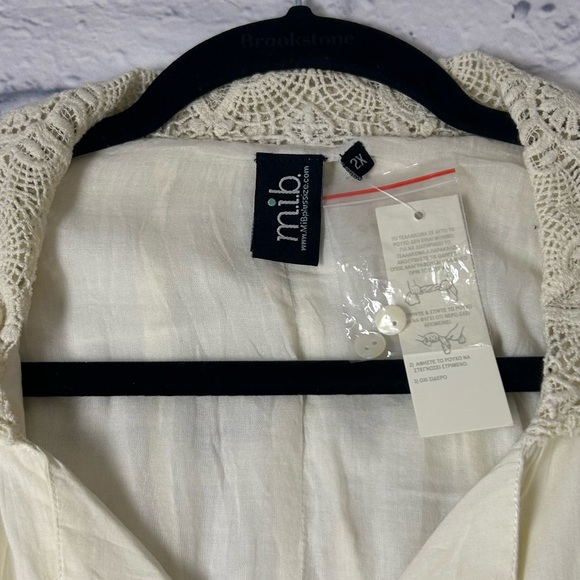 MIB Making it Big Beautiful Ivory Lace Collar Blouse/Tunic. Size 2X - Picture 3 of 10